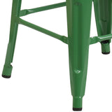24" High Backless Metal Indoor-Outdoor Counter Height Stool w/Square Seat