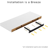 24" Long White Floating Shelves - Hanging Wall Shelves Decoration