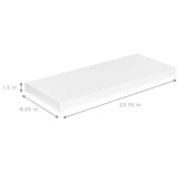 24" Long White Floating Shelves - Hanging Wall Shelves Decoration