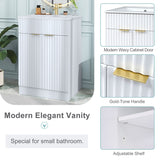 24" Modern Bathroom Vanity, Storge Cabinet with Ceramic Sink