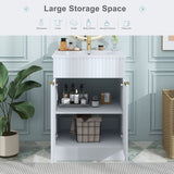 24" Modern Bathroom Vanity, Storge Cabinet with Ceramic Sink