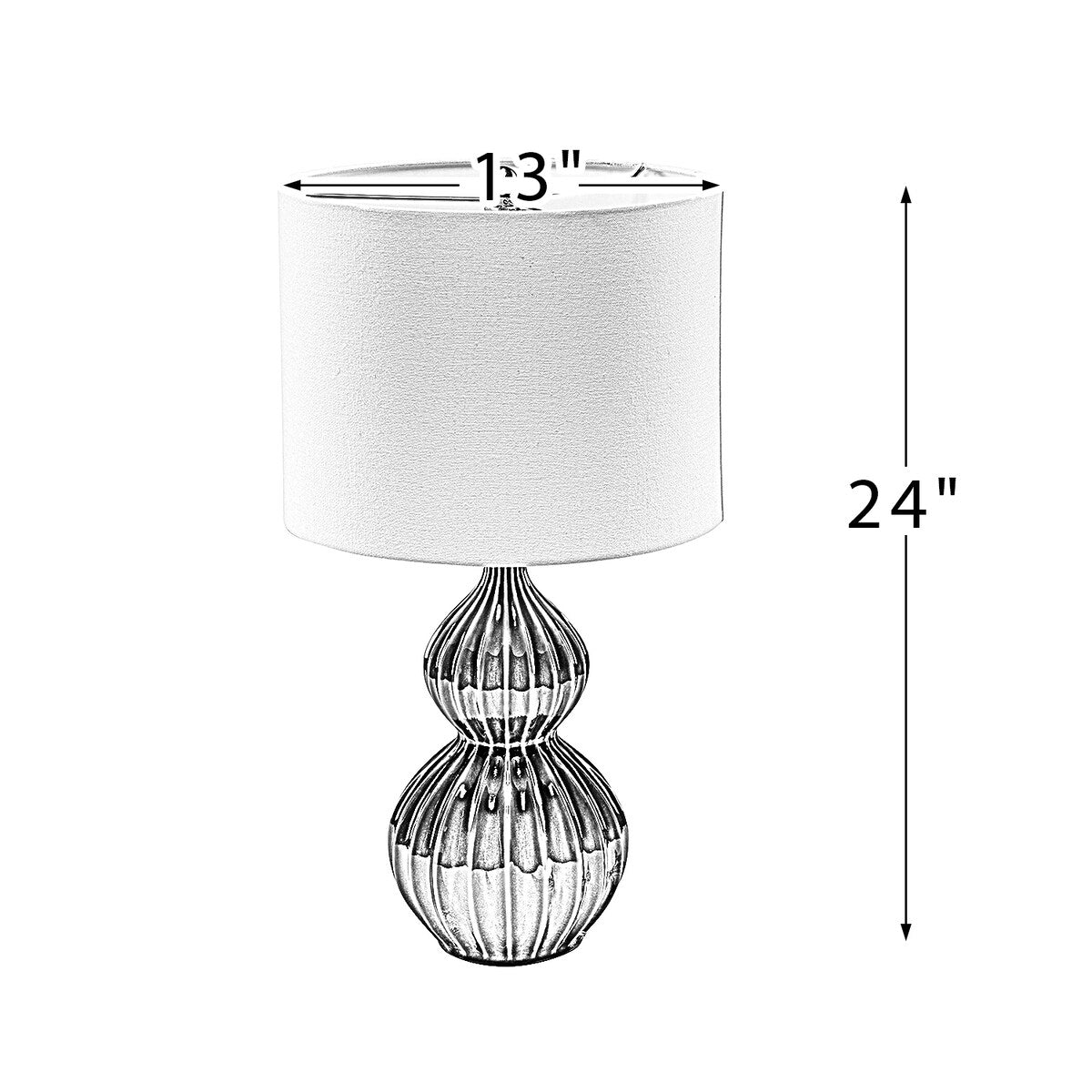 24" Modern Bedside LED Table Lamp