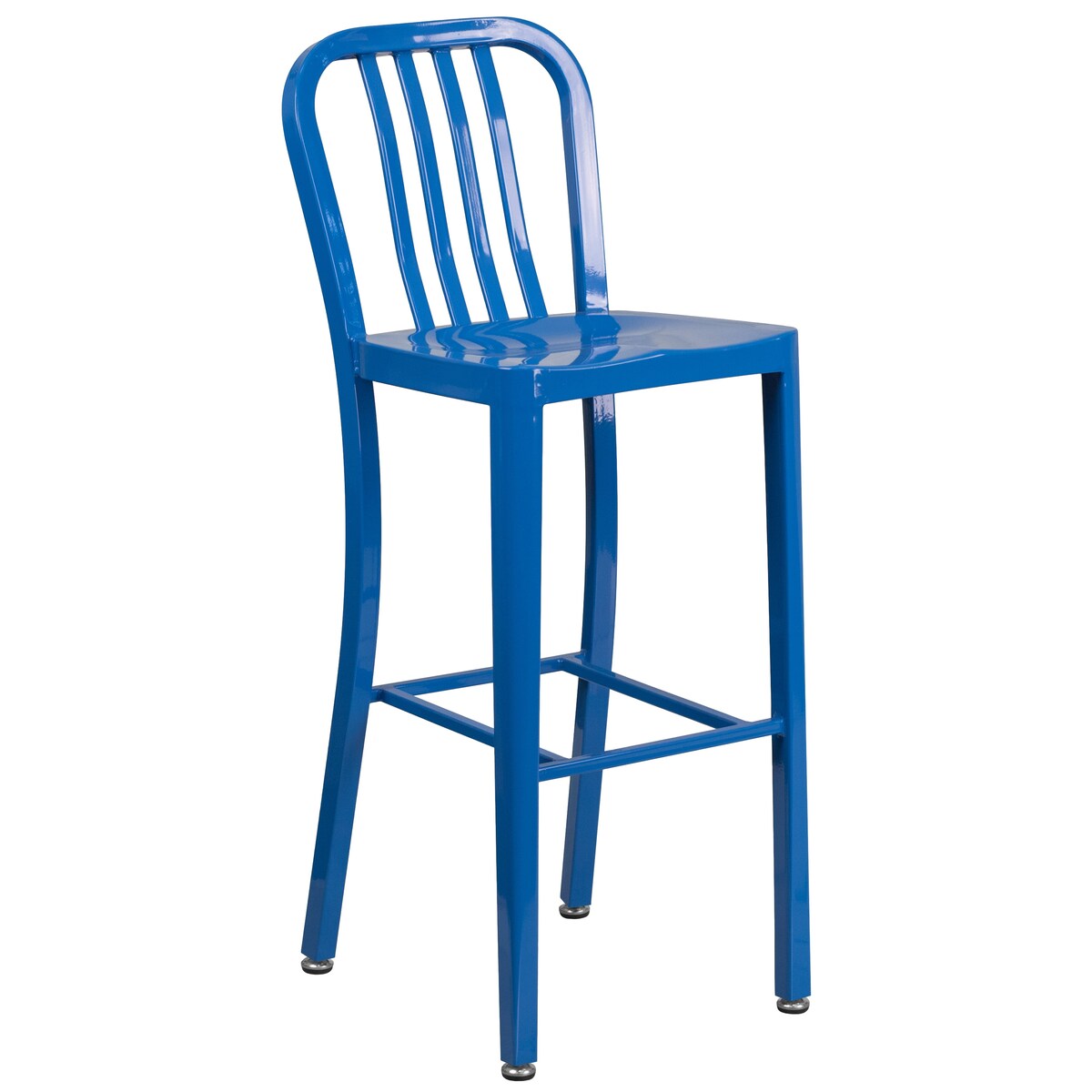 24" Round Metal Indoor-Outdoor Bar Table Set with 2 Vertical Slat Back Stools
