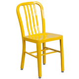 24" Round Metal Indoor-Outdoor Table Set with 2 Vertical Slat Back Chairs