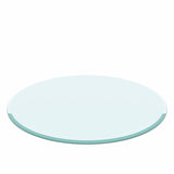 24" Round Tempered Glass Table Top Clear Glass 2/5 Inch Thick Beveled Polished Edge