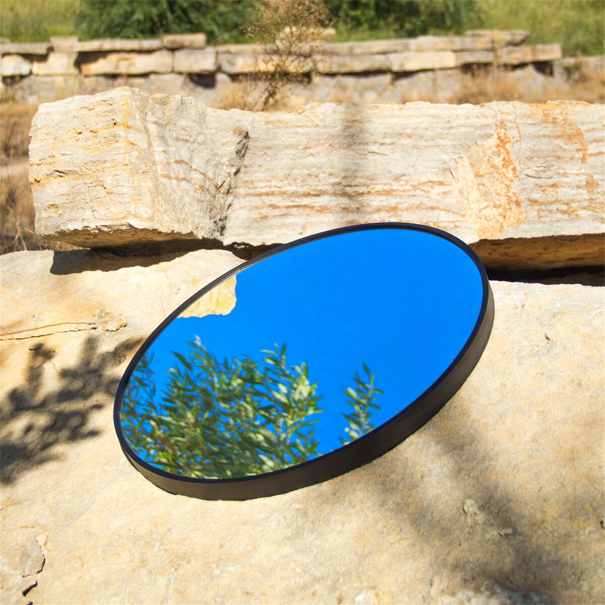 24" Wall Circle Large Round Mirror Wall Decor Make Up Entryway Mirror