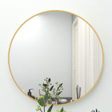 24" Wall Circle Mirror Large Round Gold Farmhouse Circular Mirror for Wall Decor Big Bathroom Make Up Vanity Mirror
