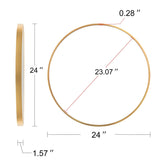 24" Wall Circle Mirror Large Round Gold Farmhouse Circular Mirror for Wall Decor Big Bathroom Make Up Vanity Mirror