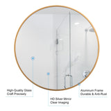 24" Wall Circle Mirror Large Round Gold Farmhouse Circular Mirror for Wall Decor Big Bathroom Make Up Vanity Mirror