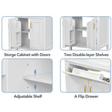 24"Bathroom Vanity Combo with Ceramic sink, Luxurious Space-Saving Vanity - white