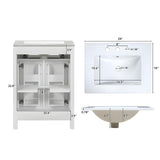 24"Bathroom Vanity Combo with Ceramic sink, Luxurious Space-Saving Vanity - white