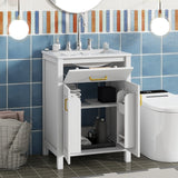 24"Bathroom Vanity Combo with Ceramic sink, Luxurious Space-Saving Vanity - white