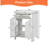 24"Bathroom Vanity Combo with Ceramic sink, Luxurious Space-Saving Vanity - white