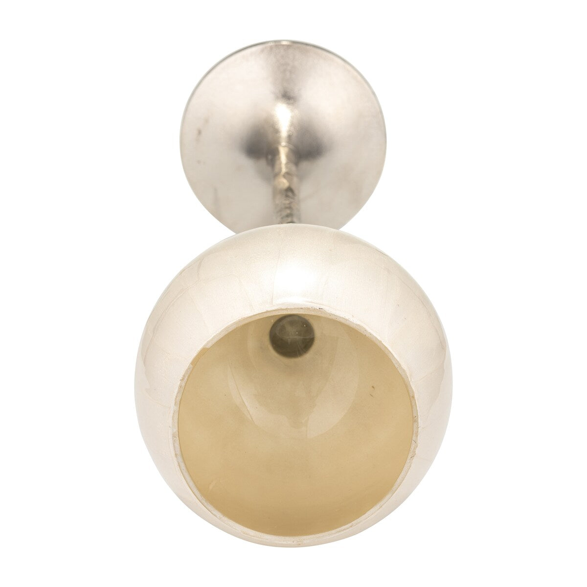 24"Hx5" Diameter Base, Glass Tealight Holder in Pearl White, Elegant Candle Holder, Aluminum and Glass Construction for