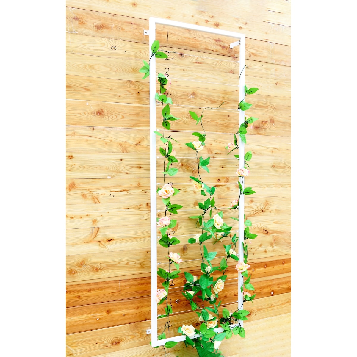 24'' H x 70'' W Wall Mounted Steel Lattice Panel Trellis - 2pc