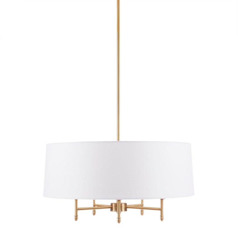 24'' Multi-Color 5-Light Drum Shade Chandelier - 24''×24''×62.5''