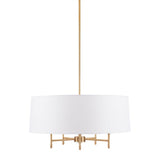 24'' Multi-Color 5-Light Drum Shade Chandelier - 24''×24''×62.5''