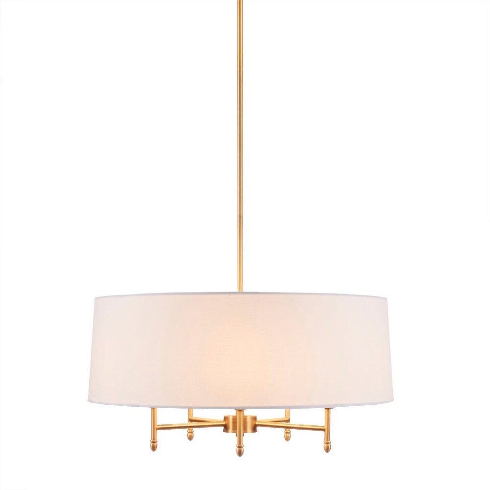 24'' Multi-Color 5-Light Drum Shade Chandelier - 24''×24''×62.5''