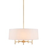 24'' Multi-Color 5-Light Drum Shade Chandelier - 24''×24''×62.5''