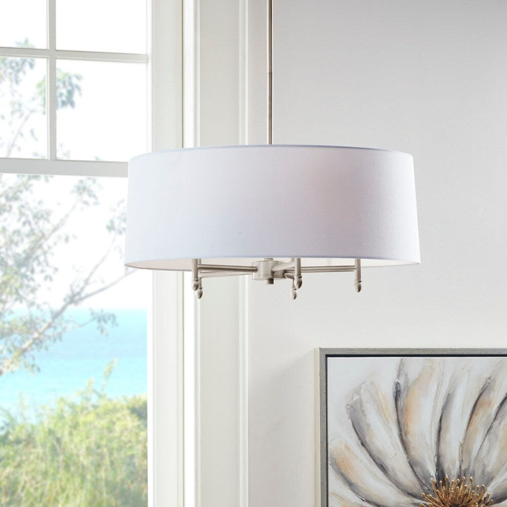 24'' Multi-Color 5-Light Drum Shade Chandelier - 24''×24''×62.5''