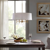 24'' Multi-Color 5-Light Drum Shade Chandelier - 24''×24''×62.5''