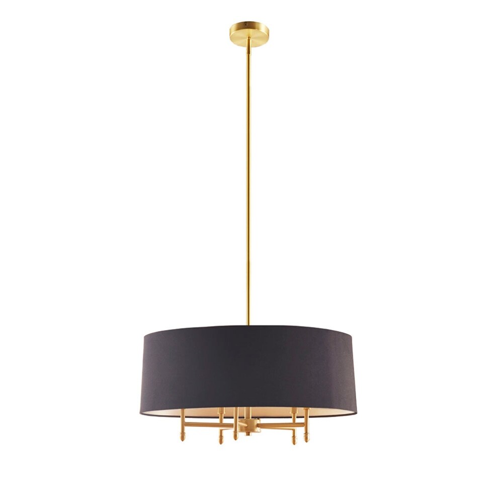 24'' Multi-Color 5-Light Drum Shade Chandelier - 24''×24''×62.5''
