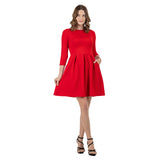 24seven Comfort Apparel Perfect Fit and Flare Pocket Dress