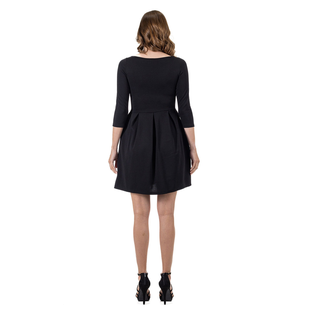 24seven Comfort Apparel Perfect Fit and Flare Pocket Dress