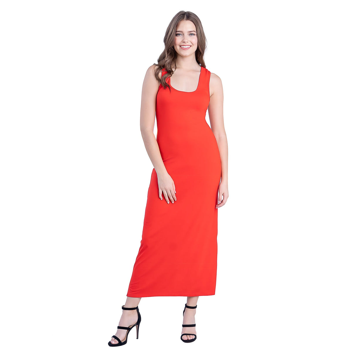 24seven Comfort Apparel Scoop Neck Maxi Dress with Racerback Detail