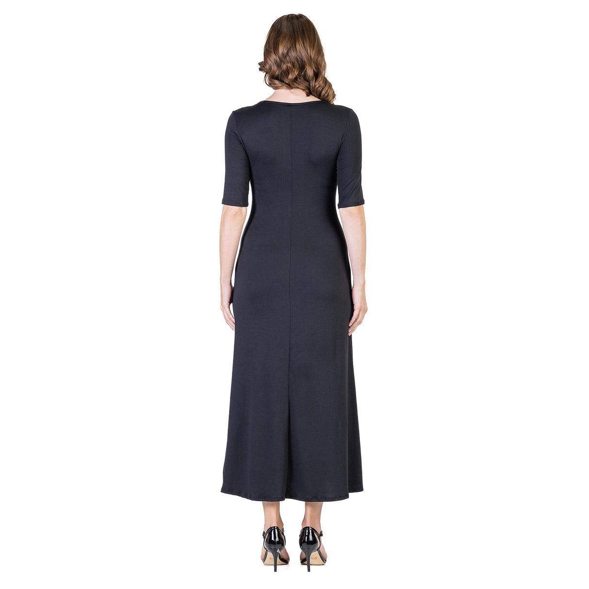 24seven Comfort Apparel Womens Casual Maxi Dress With Sleeves