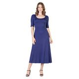 24seven Comfort Apparel Womens Casual Maxi Dress With Sleeves
