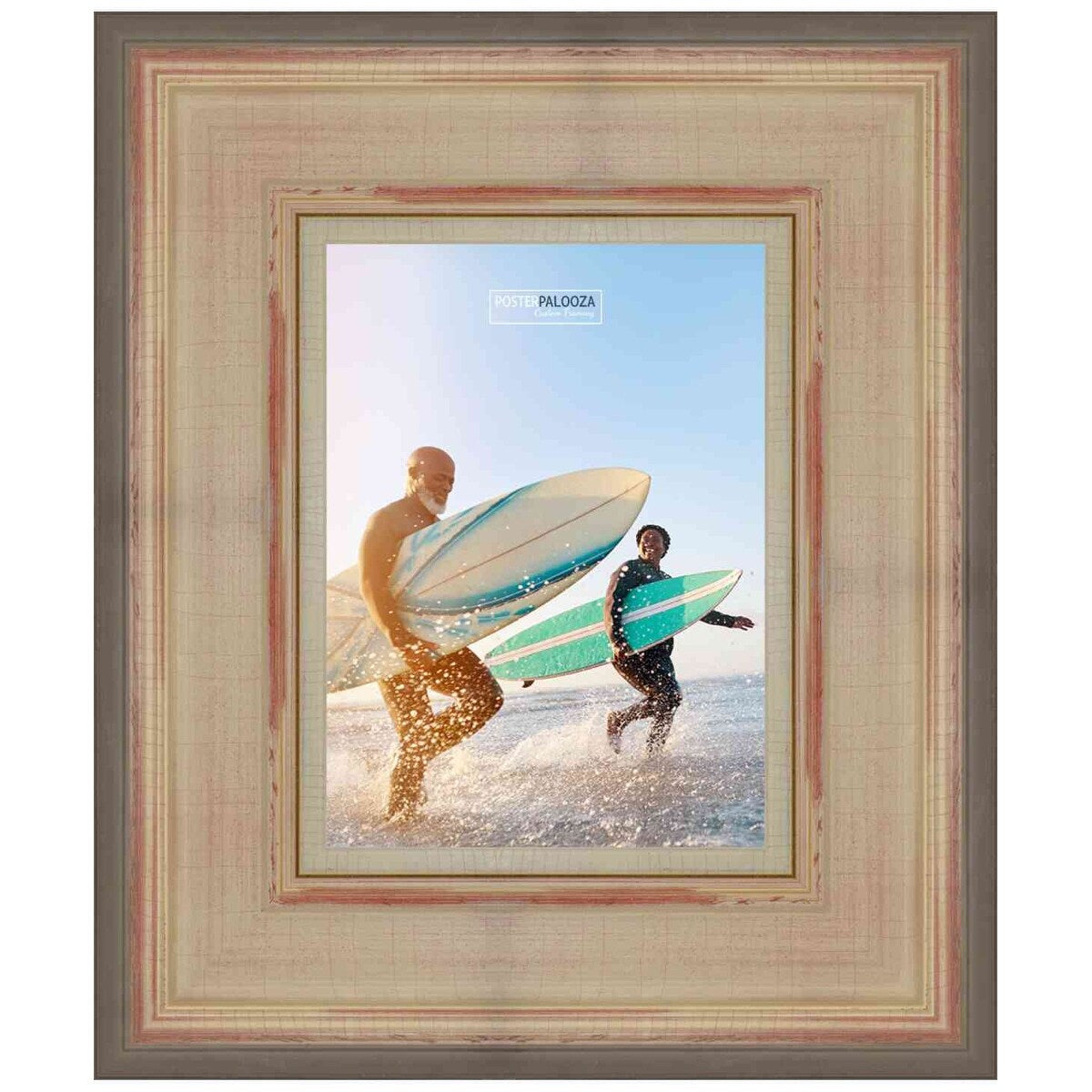 24x12 Traditional Silver Complete Wood Picture Frame with UV Acrylic, Foam Board Backing, & Hardware