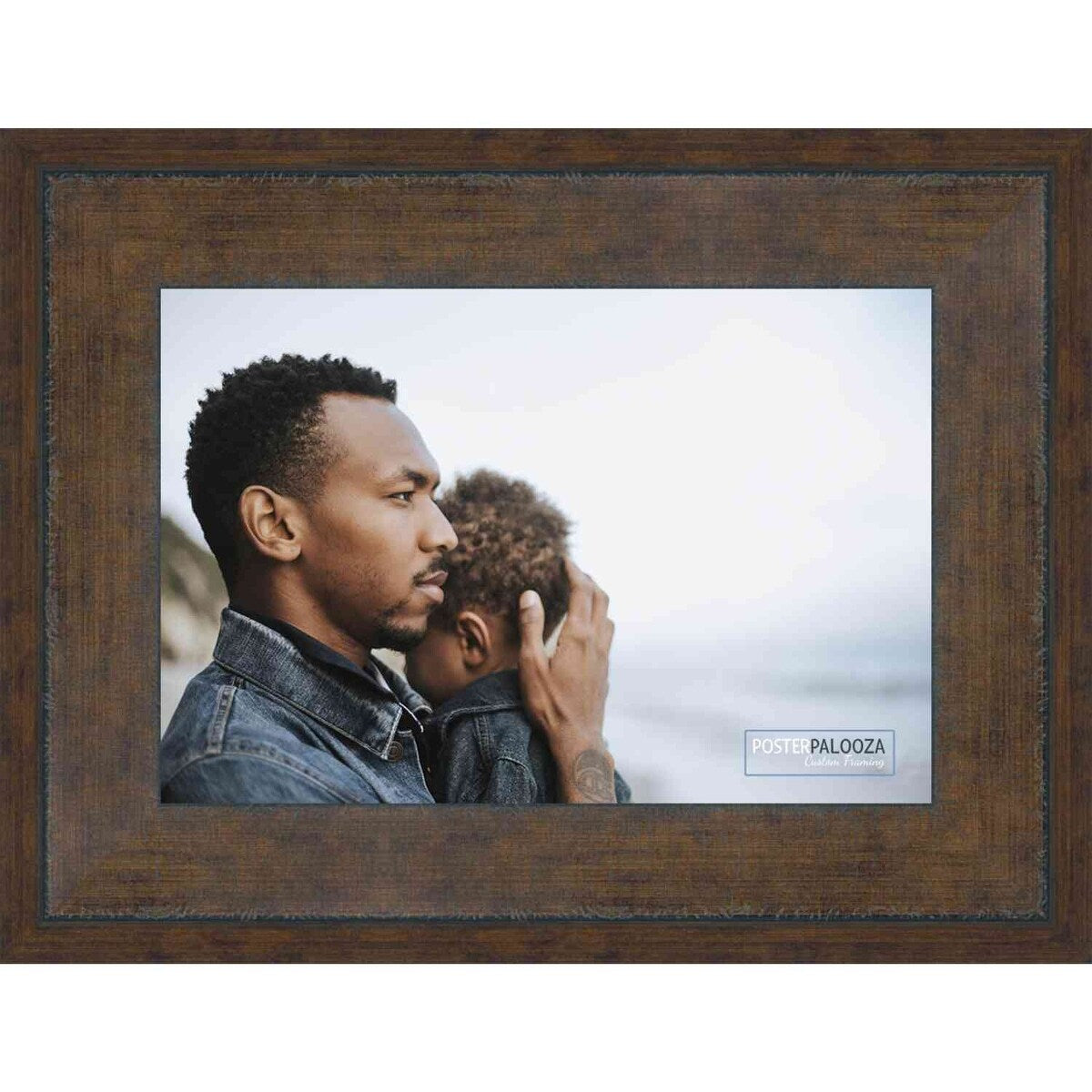 24x17 Contemporary Antique Gold Complete Wood Picture Frame with UV Acrylic, Foam Board Backing, & Hardware