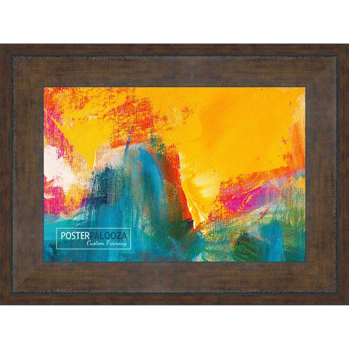 24x17 Contemporary Antique Gold Complete Wood Picture Frame with UV Acrylic, Foam Board Backing, & Hardware