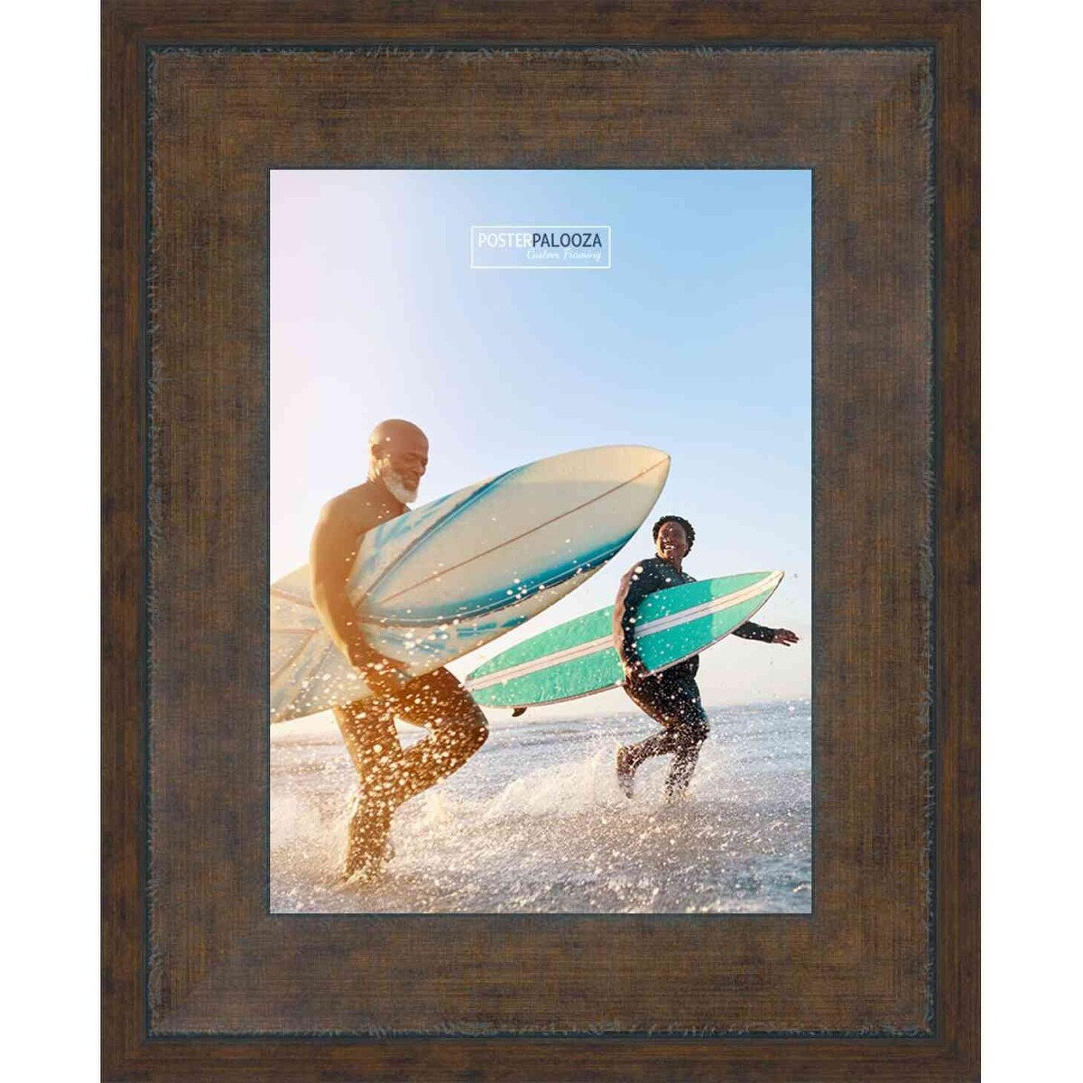 24x17 Contemporary Antique Gold Complete Wood Picture Frame with UV Acrylic, Foam Board Backing, & Hardware