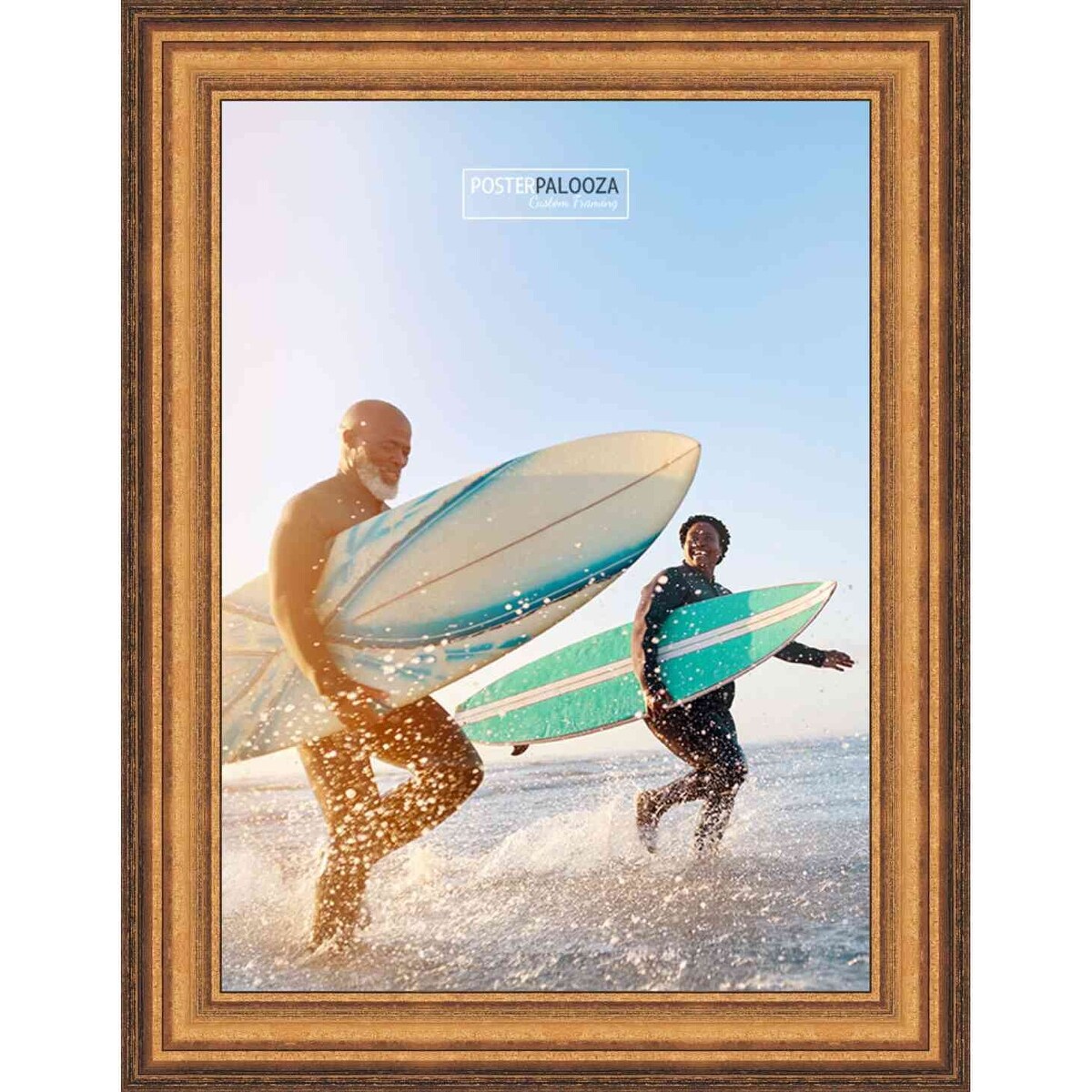 24x20 Traditional Gold Complete Wood Picture Frame with UV Acrylic, Foam Board Backing, & Hardware
