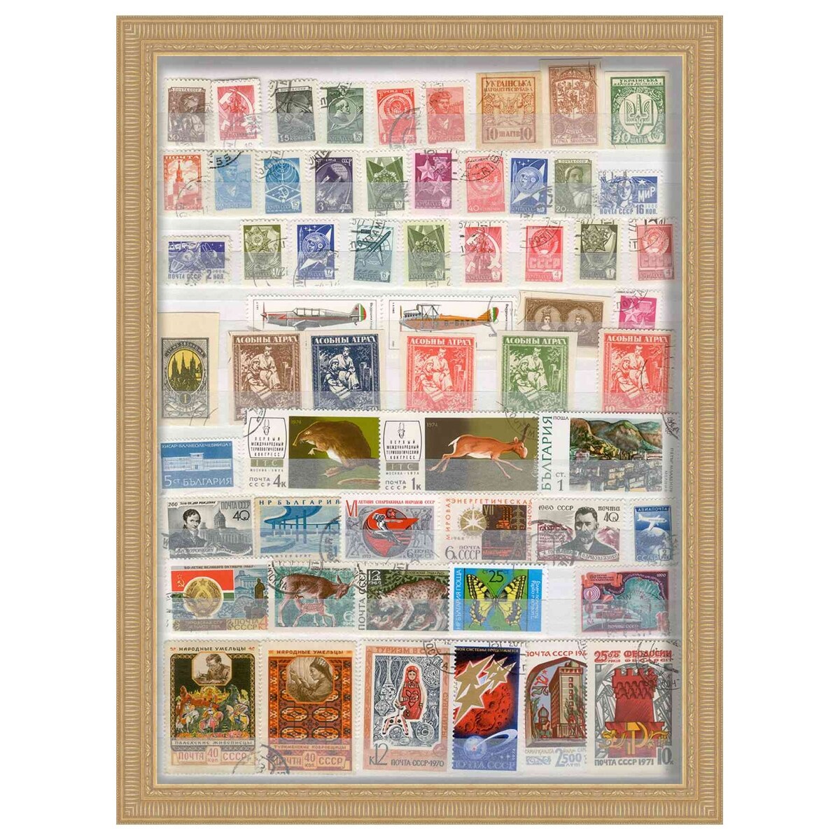 24x26 Gold Shadowbox Frame - Interior Size 24x26 by 1.5 In Deep - Gold Frame Is Made to Display Items Up To 1.5 In Deep