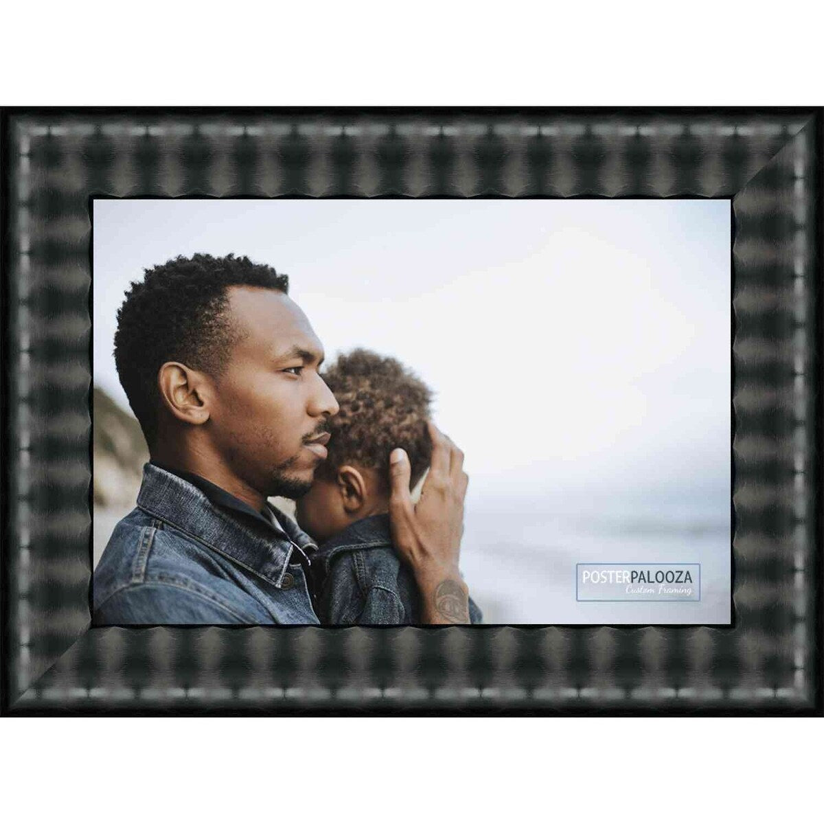24x30 Contemporary Black Complete Wood Picture Frame with UV Acrylic, Foam Board Backing, & Hardware