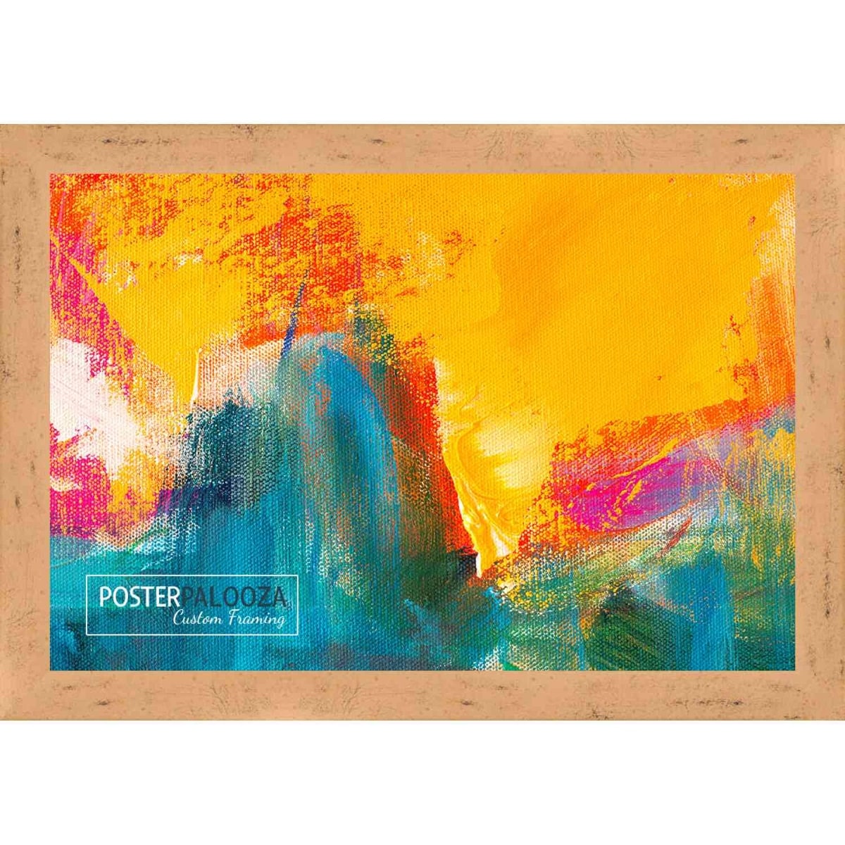 24x30 Contemporary Gold Complete Wood Picture Frame with UV Acrylic, Foam Board Backing, & Hardware