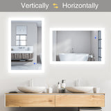 24x32 Inch Vanity Mirror With Lights With 3 Light Settings - Anti Fog Wall Mirror