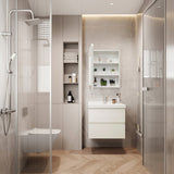 24x32 White Surface or Recessed Mount Bathroom Medicine Cabinet with Mirror