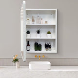 24x32 White Surface or Recessed Mount Bathroom Medicine Cabinet with Mirror