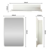 24x32 White Surface or Recessed Mount Bathroom Medicine Cabinet with Mirror