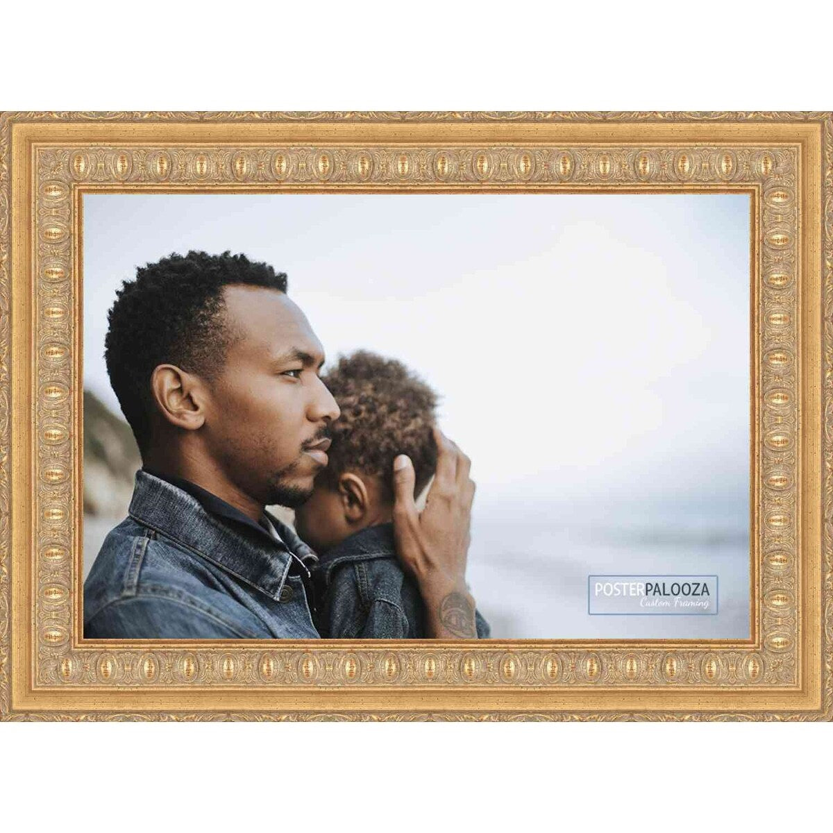 24x34 Traditional Gold Complete Wood Picture Frame with UV Acrylic, Foam Board Backing, & Hardware
