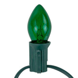 25-Count C7 Transparent Green Christmas Light Set 24 ft Green Wire - 24'
