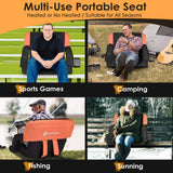 25 Inch 2 Pack Orange Outdoor Dual-Sided Heated Stadium Seats for Bleachers with Back Support Portable Stadium Chair