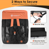 25 Inch 2 Pack Orange Outdoor Dual-Sided Heated Stadium Seats for Bleachers with Back Support Portable Stadium Chair