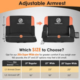 25 Inch 2 Pack Orange Outdoor Dual-Sided Heated Stadium Seats for Bleachers with Back Support Portable Stadium Chair