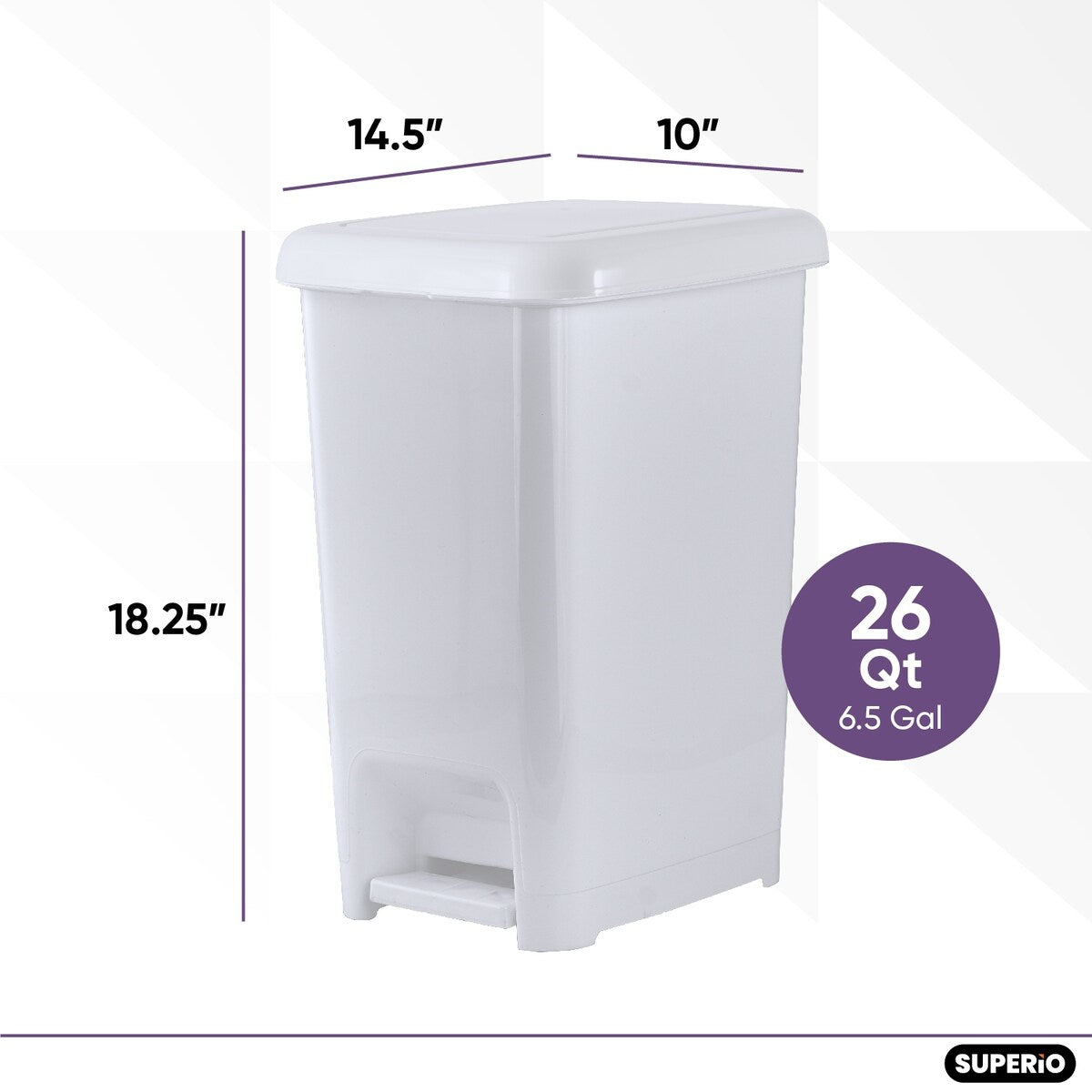 25 L Slim Pedal Step On Trash Can
