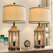 25.25" Farmhouse Dual USB Charging Ports 3-Way Dimmable Touch Control Table Lamp with Nightlight Vintage Modern Lamps